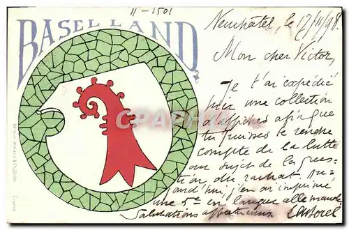 Cartes postales Suisse Basel Land Carte 1898
