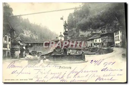 Cartes postales Suisse Fribourg Jeu de quilles de l ange �Puits
