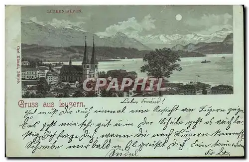 Cartes postales Suisse Luzern Luzern Alpen Carte 1898
