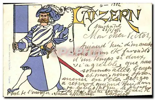 Cartes postales Suisse Luzern Carte 1898