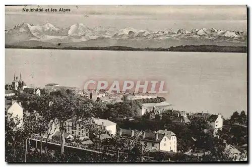 Cartes postales Suisse Neuchatel et les Alpes