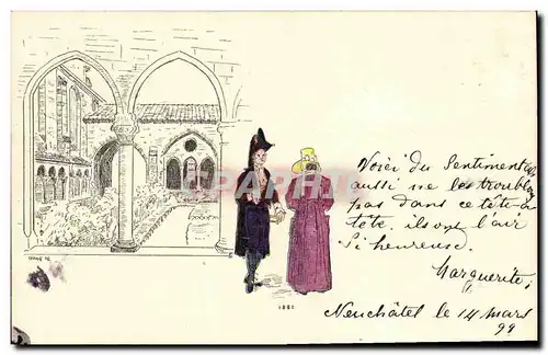 Ansichtskarte AK Suisse Neuchatel Bourgeois Carte 1899