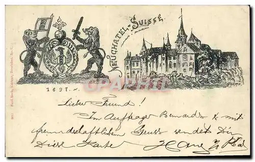 Cartes postales Suisse Neuchatel Lions