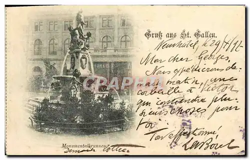 Cartes postales Suisse Gruss aus St Gallen Carte 1897