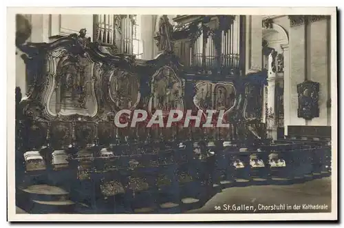 Cartes postales Suisse St Gallen Chorstuhl in der Kathedrale Orgue