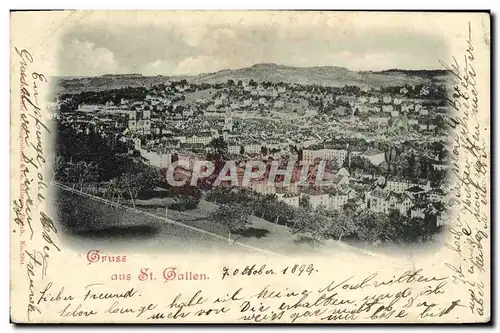Cartes postales Suisse Gruss aus St Gallen Carte 1899
