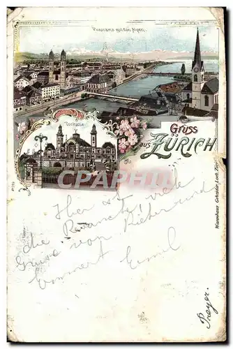 Cartes postales Suisse Zurich Panorama mit den Alpen