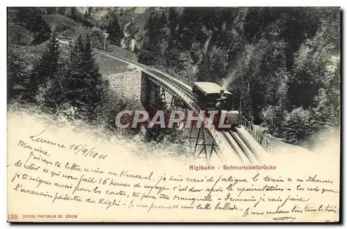 Cartes postales Suisse Rigibahn Schnurtobelbrucke Train