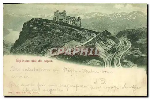 Cartes postales Suisse Rigi Kulm und die Alpen Train