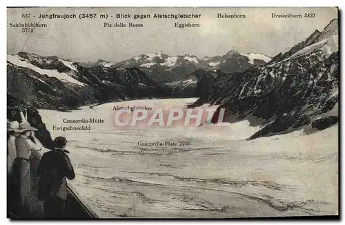 Cartes postales Suisse Jungfraujoch Blick gegen Aletschgletscher