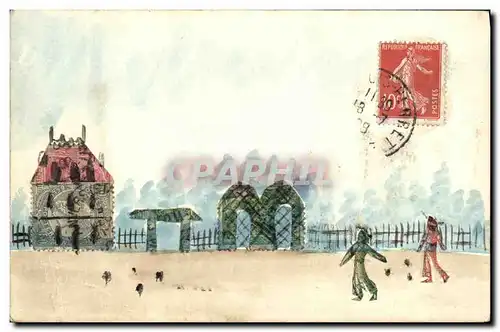 Ansichtskarte AK Fantaisie Timbres coll�s sur carte