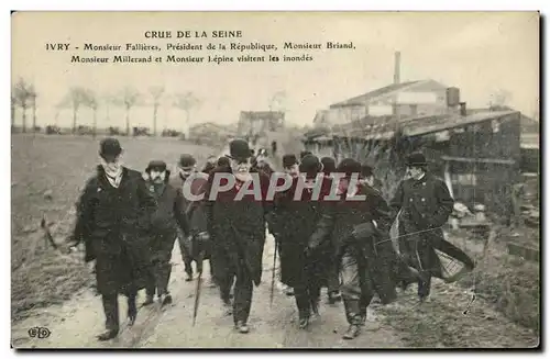 Cartes postales Crue de la Seine Monsieur Fallieres President de la Republique Inondations