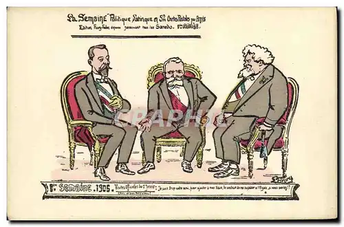 Cartes postales Semaine Politique Satirique 1906 Visites officielles
