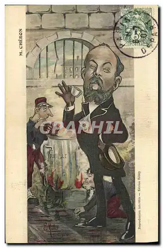 Cartes postales Fantaisie Cheron (carte toilee) Militaria