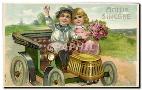 Cartes postales Fantaisie Enfants Automobile