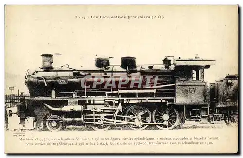 Ansichtskarte AK Train Locomotive Machine 975 S surchauffeur Schmidt