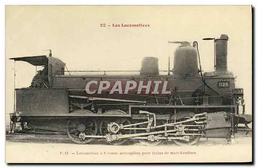 Ansichtskarte AK Locomotive Train PO Locomotive a 8 roues accouplees pour trains de marchandises