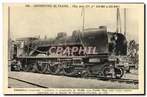 Ansichtskarte AK Train Locomotive compound a 4 cylindres Pacific Etat