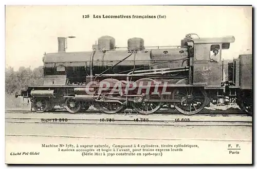 Cartes postales Train Locomotive Machine 3787 a vapeur saturee