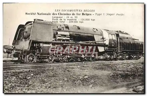 Ansichtskarte AK Train Locomotive Belge Type 1 Super Pacific