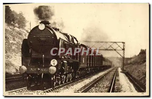 Cartes postales Train Locomotive Ocean Liner Express