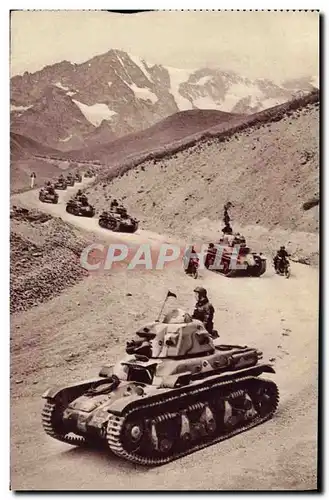 Moderne Karte Militaria 2eme guerre mondiale Chars en montagne Tanks