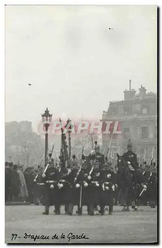 Moderne Karte Militaria Drapeau de la garde Paris