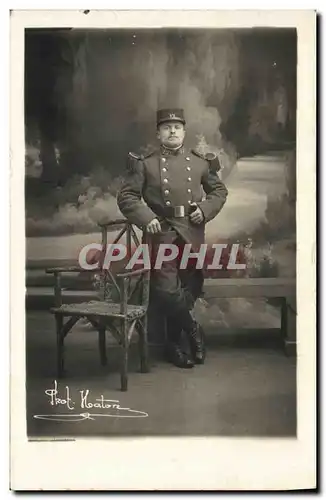 CARTE PHOTO Louis Guillemeau 1892 1950 Chasseur a pied Militaria (n�17 sur kepi)