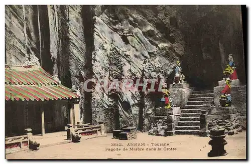 Ansichtskarte AK Indochine Annam Tourane Pagode de marbre dans la grotte