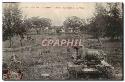 Cartes postales Indochine Annam Tourane Entree du jardin de la ville