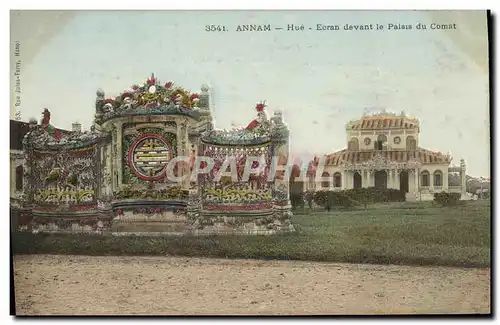Cartes postales Indochine Annam Hue Ecran devant le palais du Comat