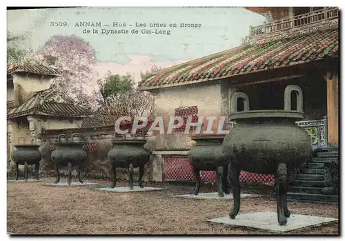 Cartes postales Indochine Annam Hue Les urnes de bronze de la dynastie de Gia long
