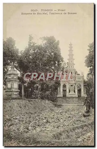 Cartes postales Indochine Tonkin Hanoi Bonzerie de Bac Mai Tombeaux de Bonze