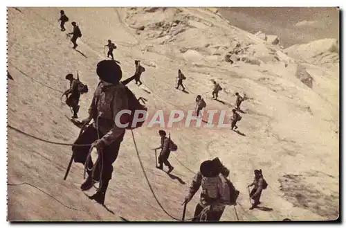 Cartes postales Militaria Manoeuvres en haute montagne