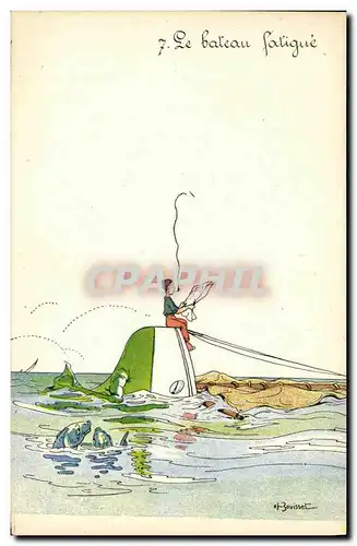 Cartes postales Bateau Le bateau fatigue