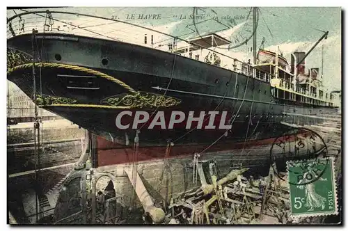 Cartes postales Bateau Le Havre La Savoie en cale seche