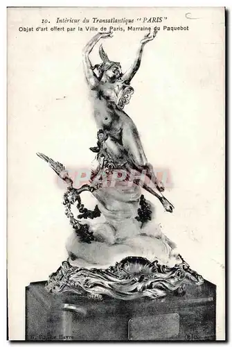 Cartes postales Bateau Interieur du transatlantique Paris