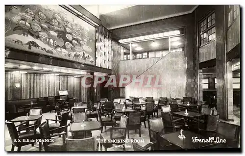 Cartes postales moderne Bateau French line Ile de France Smoking Room