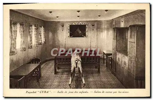 Cartes postales Bateau Paquebot Cuba Salle de jeux des enfants cheval