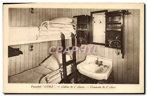 Cartes postales Bateau Paquebot Cuba Cabine de 2eme classe