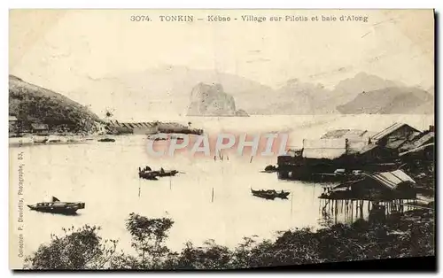 Cartes postales Tonkin Kebao Village sur Pilotis et bale d&#39Along