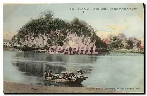 Cartes postales Tonkin Ninh Binh Le Rocher sur le Day