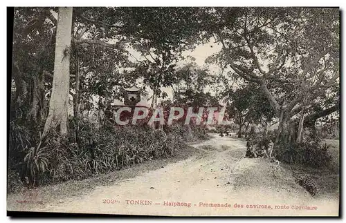 Ansichtskarte AK Tonkin Haiphong Promenade des environs route circulaire