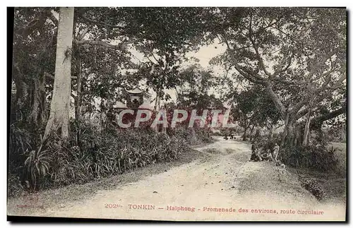 Cartes postales Tonkin Haiphong Promenade des environs route circulaire