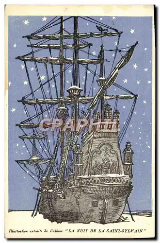 Cartes postales Illustration extraite de l'album La Nuit de la Saint Sylvain Bateau