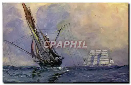 Cartes postales moderne Bateaux Thonier sur les lieux de peche les lignes a la mer