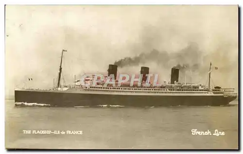 Cartes postales Bateau Ile de France French Line