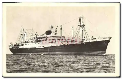 VINTAGE POSTCARD Boat the mixed Steamers Caledonien Tahitien of Compagie of the Maritime Transport�