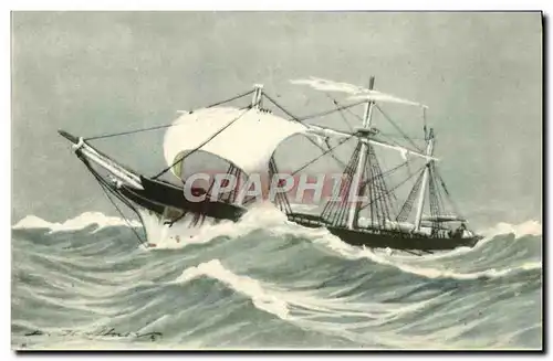 Cartes postales Bateau En fuite Haffner