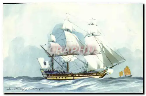 Cartes postales Bateau Vaisseau de la Compagnie des lndes Haffner